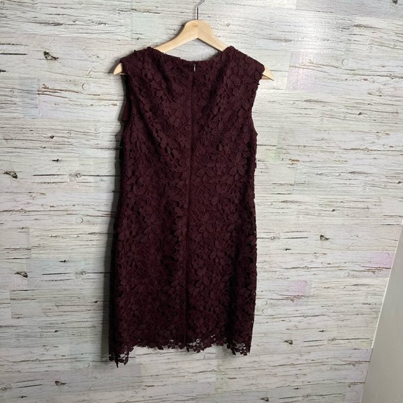 Lauren Ralph Lauren purple floral lace dress midi size 12 - Picture 6 of 10